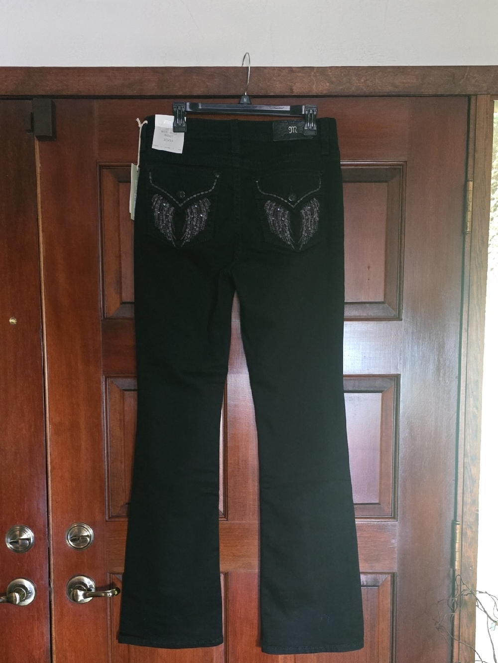 NWT Miss Me Black Embellished Back Pocket Boot Jeans